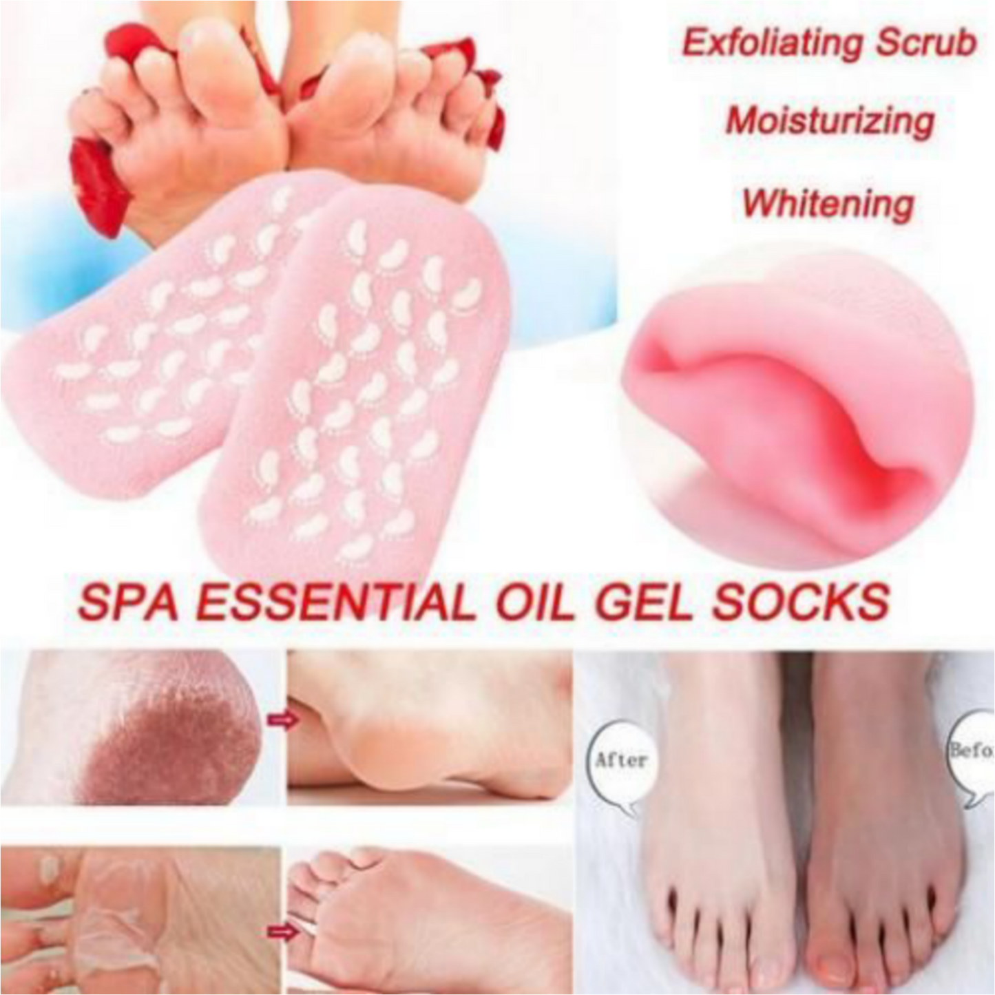 Silicone Moisturizing Gel Socks For Foot Care Helps Repair Dry, Cracked Skin (Color May Vary)